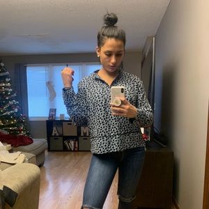 H&M blue and black blouse